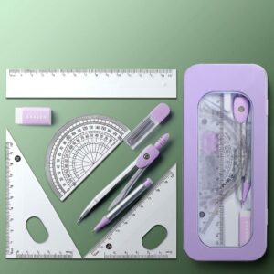 Student Rulers Protractor Compass Clear Scale Precise Accurate Math Geometry Set Stationery School Supplies 1