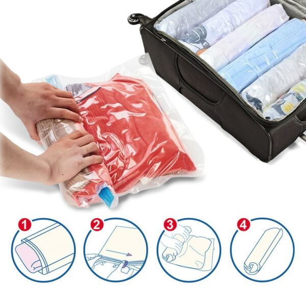 Roll-up Travel Compression Bags for Clothes Luggage Space Saver Bags for Packing Suitcases 1