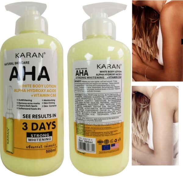 Whitening Body Lotion ALPHA Hydroxy Acids+Vitamin C&E See Results In 3 Days Moisturizing Lightening Body Cream Lotion Skin 4