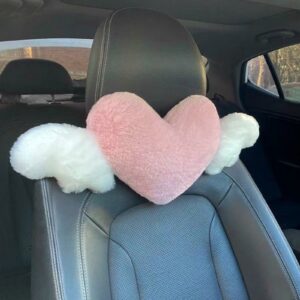Heart-Shaped Car Headrest Plush Love Neck Pillow Seat Universal Lumbar Pillow Support Accessories Back Car Cushion 1