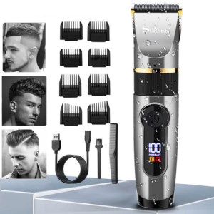 Hair Clipper Rechargeable Electric Trimmer For Men Beard Kids Barber Cutting Machine Haircut LED Screen Waterproof
