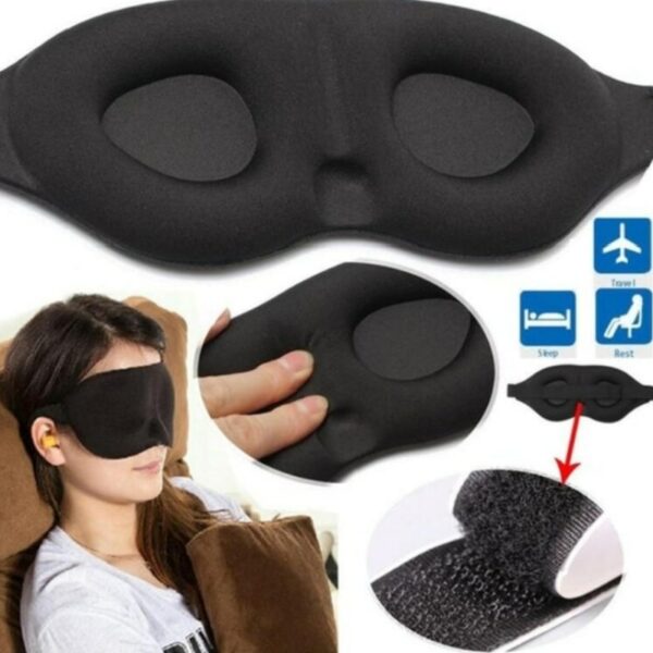 Sleeping Eye Mask Travel Rest Aid Eye Cover Patch Paded Soft Sleeping Mask Blindfold Eye Relax Massager 1