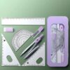 Student Rulers Protractor Compass Clear Scale Precise Accurate Math Geometry Set Stationery School Supplies