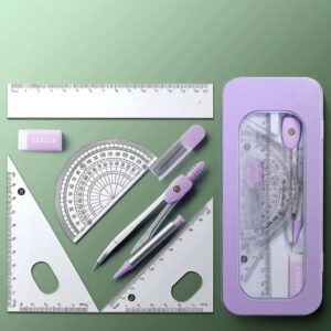 Student Rulers Protractor Compass Clear Scale Precise Accurate Math Geometry Set Stationery School Supplies