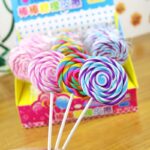 Creative Candy Food Eraser Cute Cartoon Big Lollipop Rubber Student Stationery School Supplies Wholesale Erasers for Kids