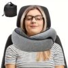 Travel Neck Pillow Premium Memory Foam Neck Pillow for Comfort on Airplane 360º Ergonomic Design with Washable Modal Cover