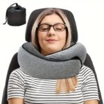 Travel Neck Pillow Premium Memory Foam Neck Pillow for Comfort on Airplane 360º Ergonomic Design with Washable Modal Cover