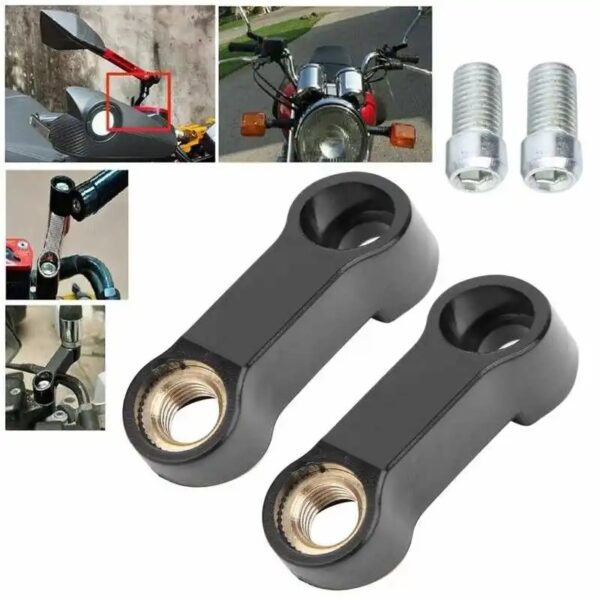 Motorcycle Mirror Riser Spacers Extension Adapter Universal Accessory Handlebar Mirror Extender