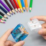 Sharpeners Small Manual Double Hole Pencil with Lid Sharpener Bulk Cute 4 Color for Kids School Home Office Supplies