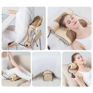 Neck Massage Pillow Electrical Cervical Traction Massager Wormwood Hot Compress Relief Back Shoulder Pain Body Health
