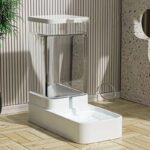 Dog Bowl Pet Water Bowl Slow Water Feeder Dish Anti Slip Water Dispenser Fountain Floating Disk Feeding Food Bowl