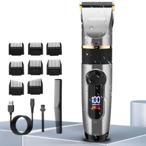 Hair Clipper Rechargeable Electric Trimmer For Men Beard Kids Barber Cutting Machine Haircut LED Screen Waterproof