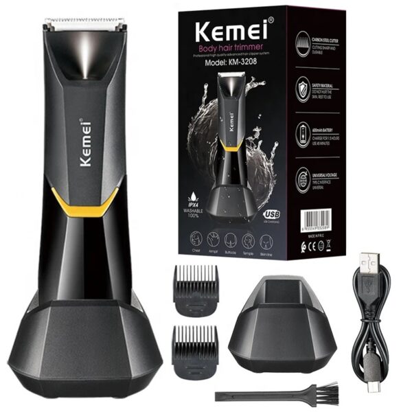 Washable Electric Groin & Body Trimmer For Men & Women Ball Shaver & Body Groomer Beard Grooming Rechargeable