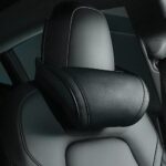 Seat Headrest Travel Rest Neck Pillow PU Leather Neck Pillow Memory Foam Pillows For Tesla Model Car Accessories