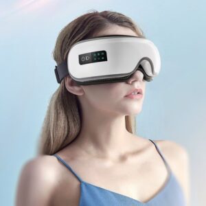 Electric Vibrating Eye Massager Orbital Massage Hot Compress Eye Protection Bluetooth Music 3 Temperature Heating Led Display