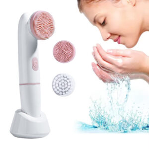 Vibrating Facial Cleanser Brush Battery Powered Waterproof Deep Washing Open Pores Reduce Bacteria Breeding