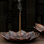 Alloy Incense Burner Stick Holder Plate Buddhism Lotus Censer Bronze Nasturtium Incense Burner