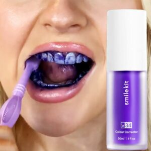 Toothpaste Purple Color Corrector Toothpaste For Teeth White 30ml Brightening Tooth Care Toothpaste To Reduce Yellowing 4