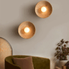Retro Round Circle Wooden Living Room Wall Lamp Nordic Home Decor Stair Aisle Homestay Lights Wood Decoration Sconces