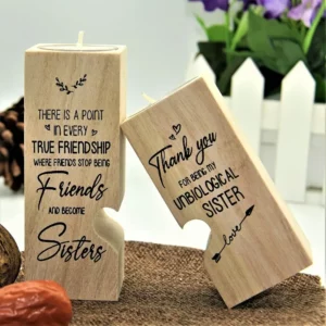 Double-Sided Printing My Bestie Because of You I Laugh a Little Harder Birthday Gift Candle Holder Sister Candle