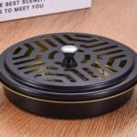 Stainless steel mosquito coil tray holder, household with cover, ash connection, fire prevention
