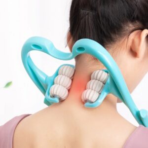 Neck Massager Roller Cervical Spine Massager Swan Shape Six-wheel Pressing Manual Massage Cervical Spine Health Care