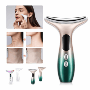 Neck and facial beauty device, 4-color LED photon therapy, tighten skin, reduce double chin, eliminate wrinkles, skincare tool