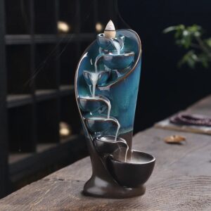 Handmade Torch Design Waterfall Incense Burner Creative Home Decor Incense Holder Portable Ceramic Censer