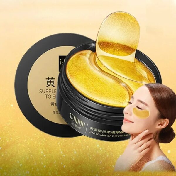 Moisturizing Eye Patch Remove Eyebag 60pcs Gel Eye Pads Skincare Anti Aging Eye Mask 24K Gold Crystal Collagen Eye Mask Patches