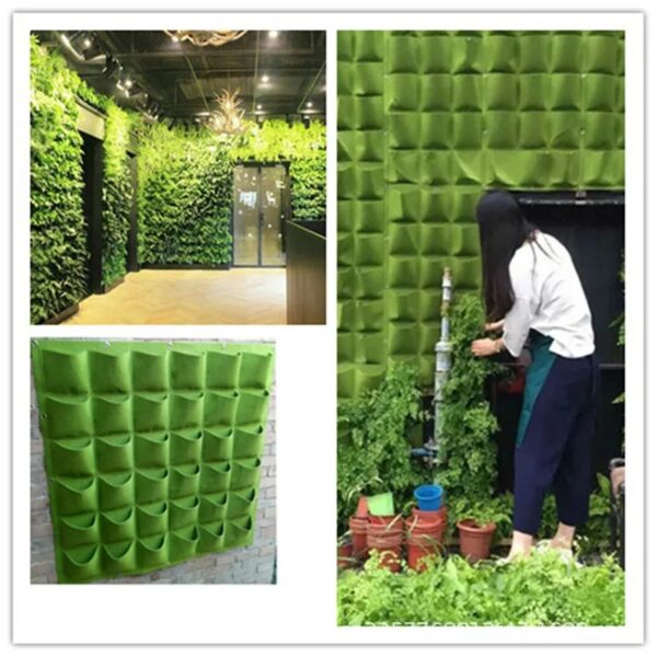 Pockets Green Plant Growing Bag Planter Vertical Garden Vegetable Living Garden Bag Planter Growing Bags Flowers Supply