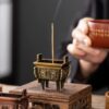 Alloy Mini Imitation Bronze Ding, Metal Censer Decoration, Incense Burner Aromatherapy Burner