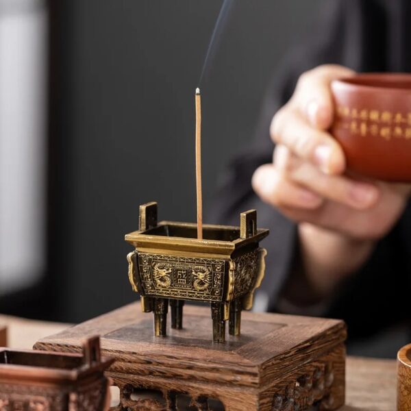 Alloy Mini Imitation Bronze Ding, Metal Censer Decoration, Incense Burner Aromatherapy Burner
