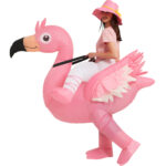 Flamingo Inflatable Costume Kids Riding On Unicorn Costumes Funny Bunny Fancy Cosplay Dress Party Halloween Costume for Adult