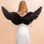 Women Angel Feather Wings Halloween Christmas Decoration Party Props Stage Performance Show Scene Layout Angel Wings Black
