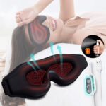 3D Electric Heating Eye Mask Far Infrared Hot Compress Eyeshade Temperature Control Eyecover Dry Tired Eyes Hot Pads Sleep Aids