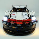 Kit Compatile With  White Super Racing Car DIY Lamp Toys Set Not Included Building Blocks