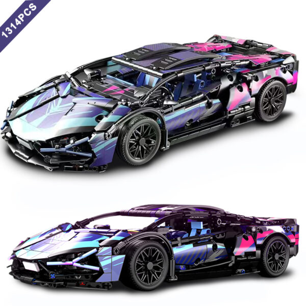 Technical Colorful Lanborghnised Sport Car Building Blocks Speed Vehicle Construction Bricks Set Toys Gifts