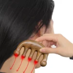 Massage Comb Five-Tooth Handleless Wooden Point Acupuncture Head Comb Wide-Tooth Sandalwood Comb Massage Head