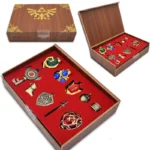 Classics Game Legend of Zelda Sword Shield Weapons Keychain Pendant Set Gift Box Anime Fan Collectibles Props Toys for Kids