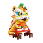 Creative Series Style Lion Dance Ornaments Toy, Creative Assembled Building Blocks Small Particle Assembled Toys