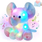 Animal Rainbow Elephant Glow Plush Toys with LED Night Music Lights Lullabies Gifts for Kids