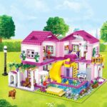 Friends City House Summer Holiday Villa Castle Building Blocks Sets Figures Swimming Pool DIY Toys for Kids Girls Christmas Gift
