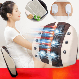 Electric Back Massage Cushion Vibration Pulse Mugwort Heating Lumbar Therapy Magnetite Massager