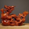 Wooden  Feng Shui Dragon Statue for Office Home Tabletop Decor Fortune