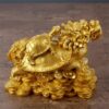 Gold/bronze Feng Shui Dragon Turtle Statue Coin Wealth Home Desk Decoration Animal Jewelry