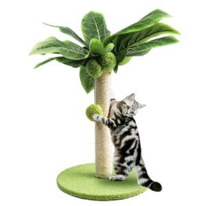 Cat Scratching Post For Kitten Cute Green Leaves Cat Scratching Posts with Sisal Rope Indoor Cats Posts Cat Tree