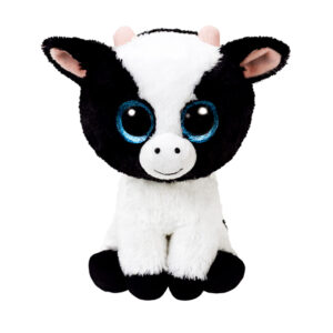 Boos Black and White Cow Bart Shiny Blue Eyes Stuffed Animal Toy Plush Doll Boys