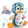 Baby Crawling Toys Musical Penguin Infant Moving Walking Dancing Toys with Light Toddler Interactive Development