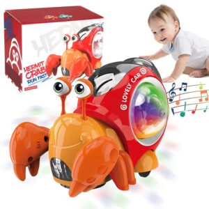 Baby Crawling Crab Toys With Music Light Up Interactive Musical Electronic Toys for Kids Infant Birthday