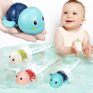 Baby Bath Toys Toddlers Bathing Cute Swimming Turtles Clockwork Play Water Baby Wind-up Toys for Kids Preschool